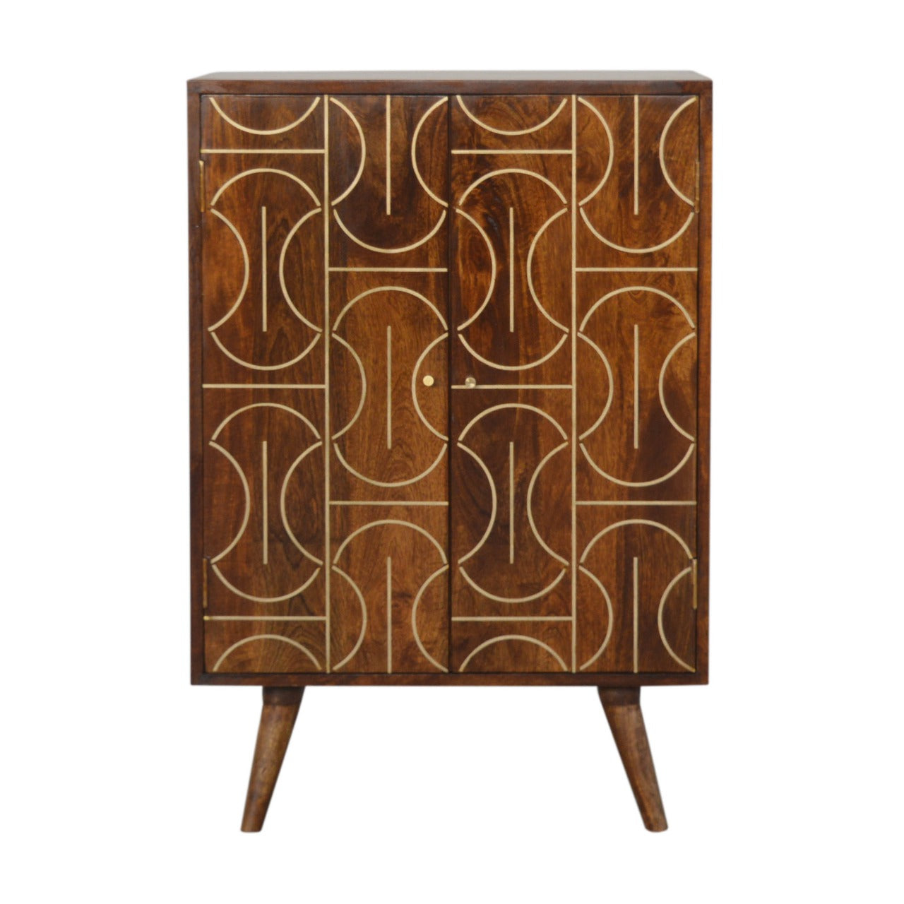 chesnut gold inlay cabinet