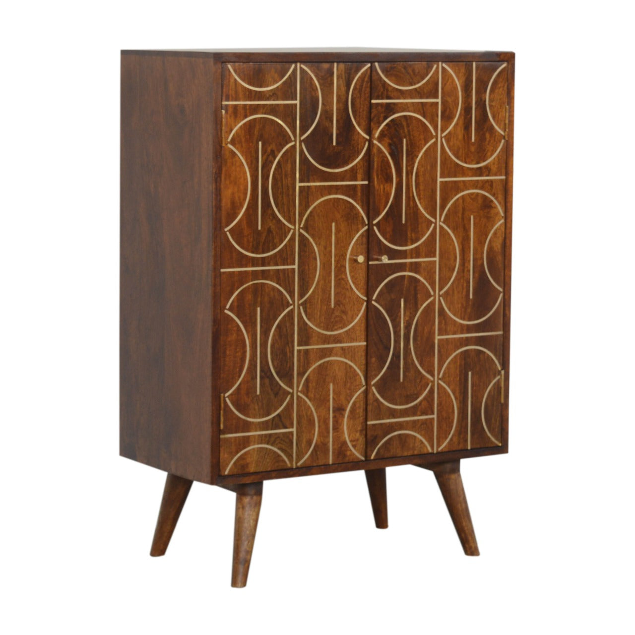 chesnut gold inlay cabinet