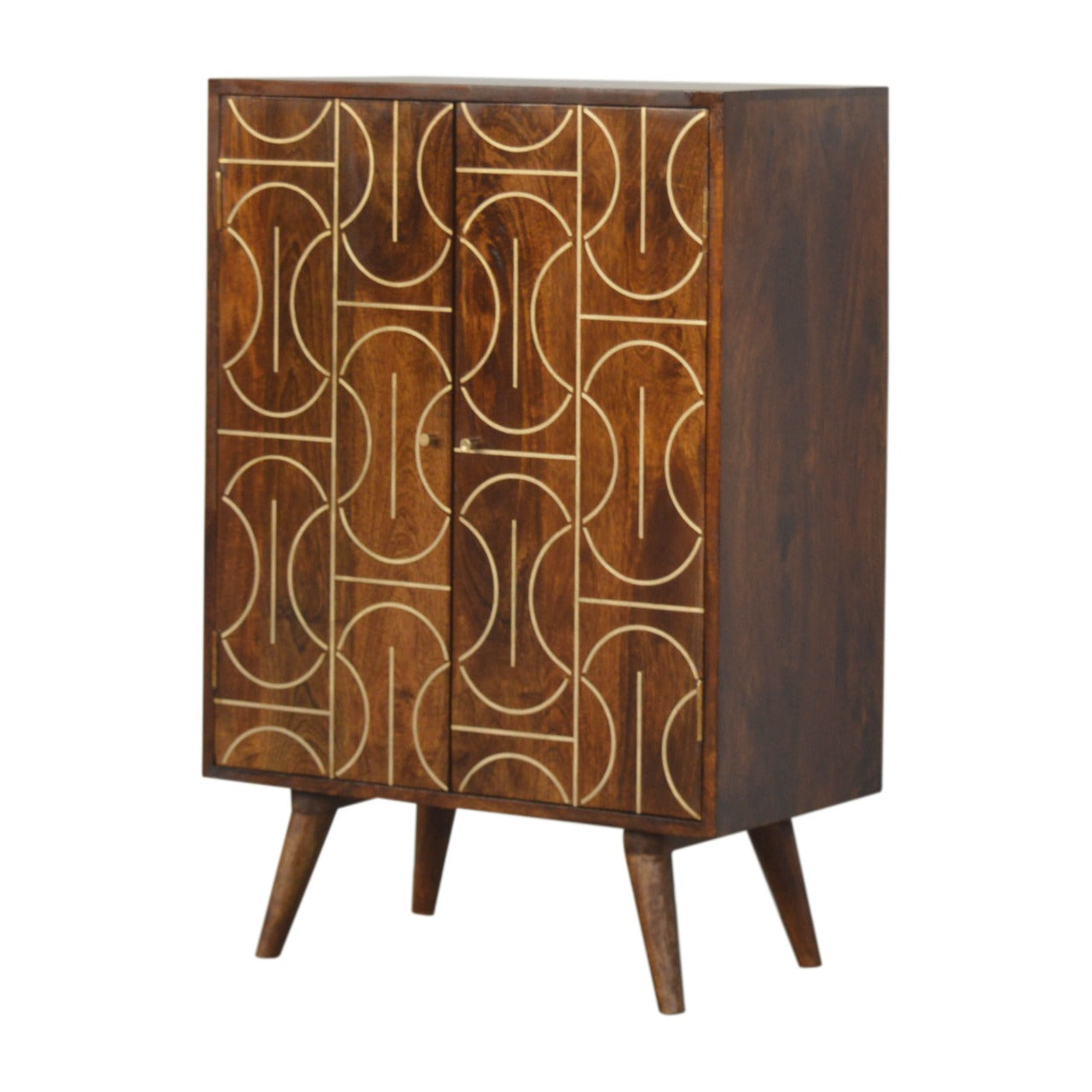 chesnut gold inlay cabinet