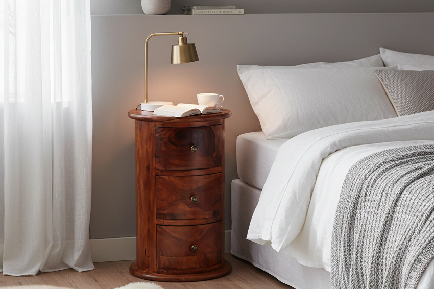 3 Drawer Chestnut Sheesham Drum