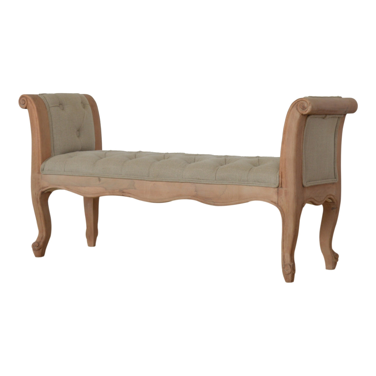 Solid Wood Carved French Style Bench