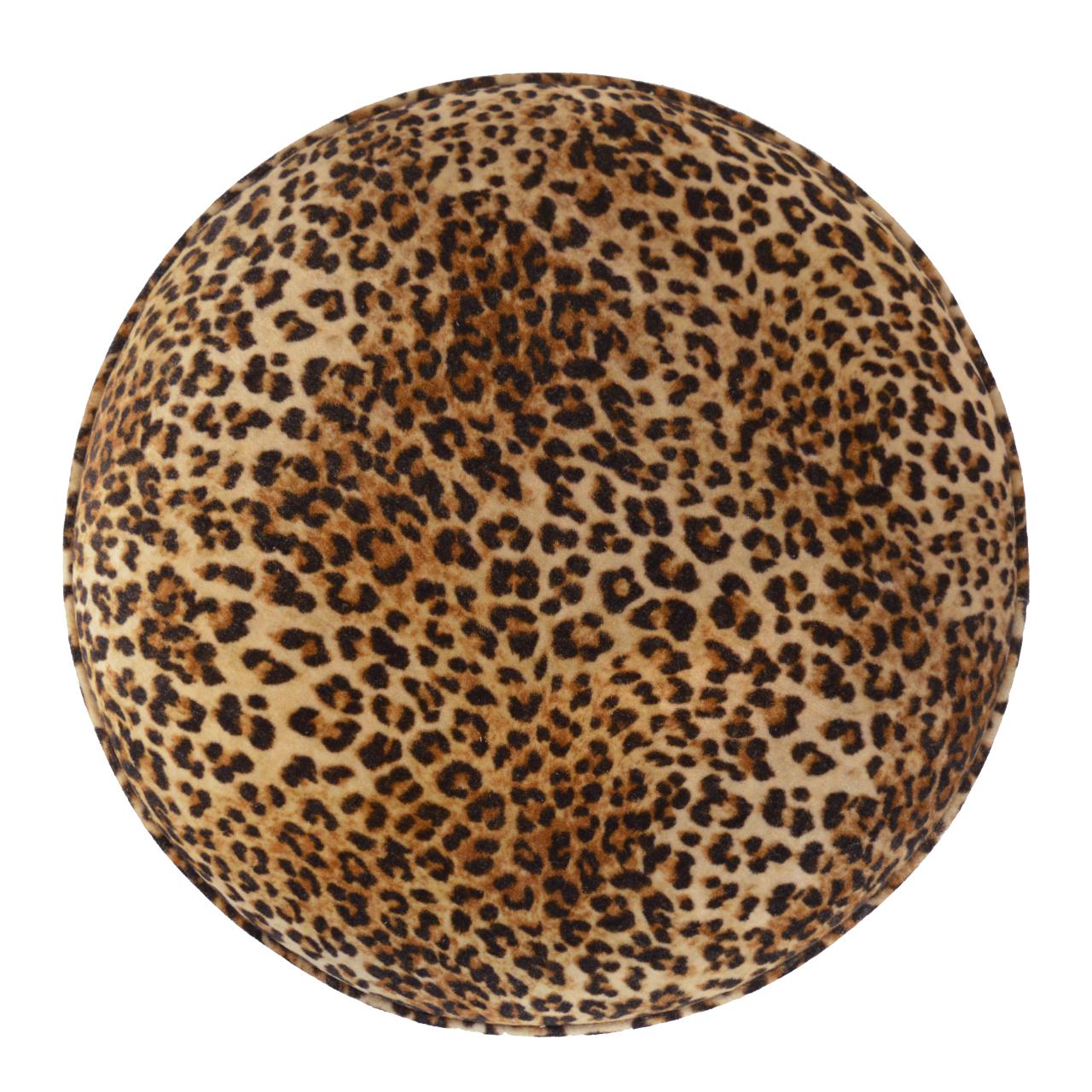 Solid Wood Leopard Print Footstool
