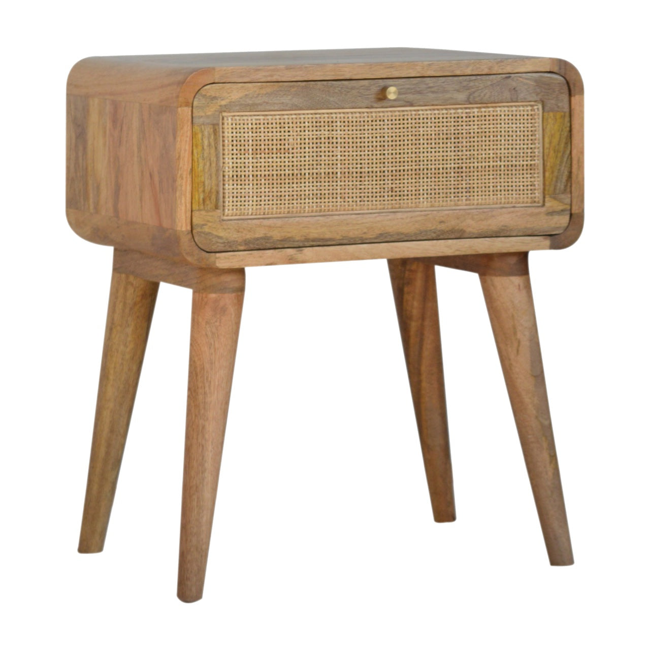 Solid Wood Woven Drawer Bedside
