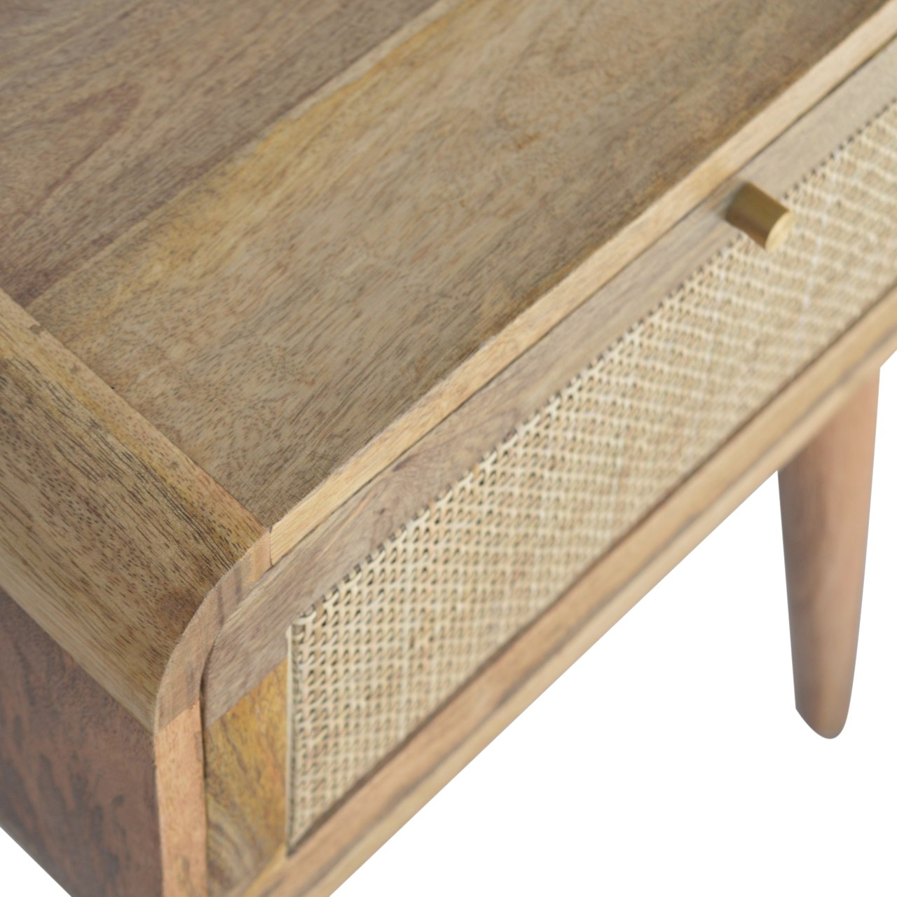 Solid Wood Woven Drawer Bedside