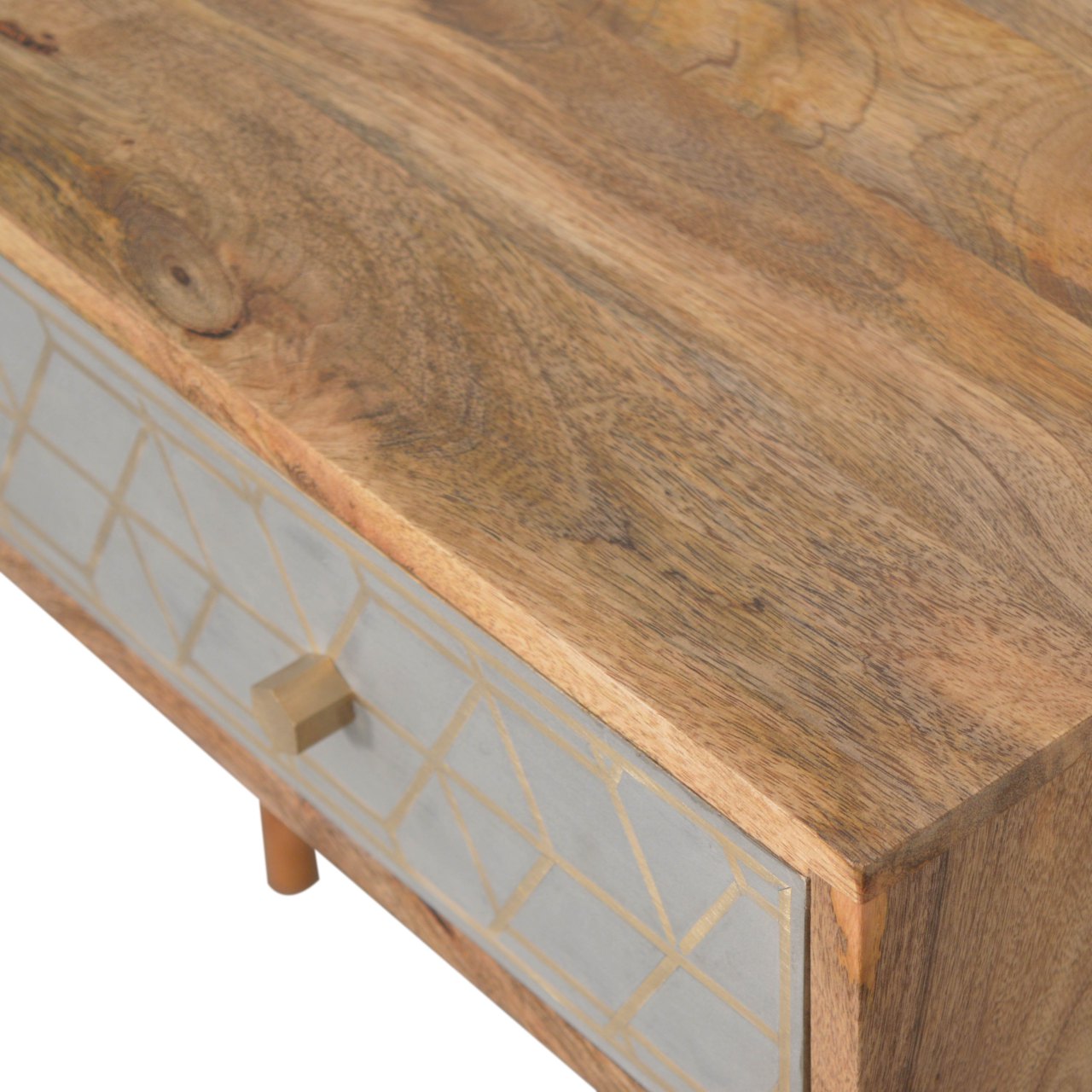 Solid Wood Dice Console Table