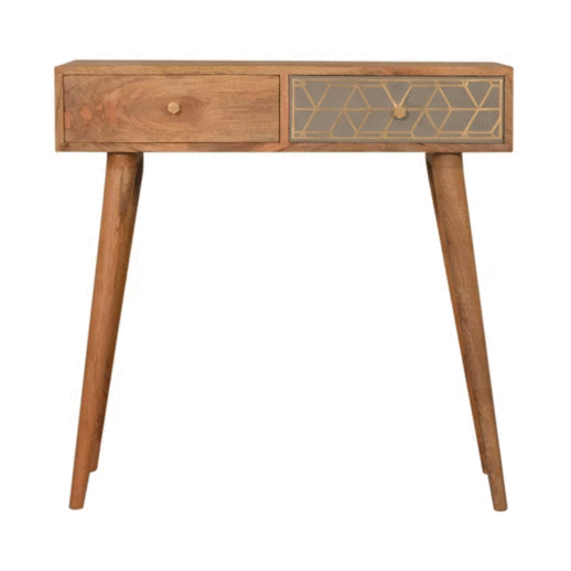 Solid Wood Dice Console Table