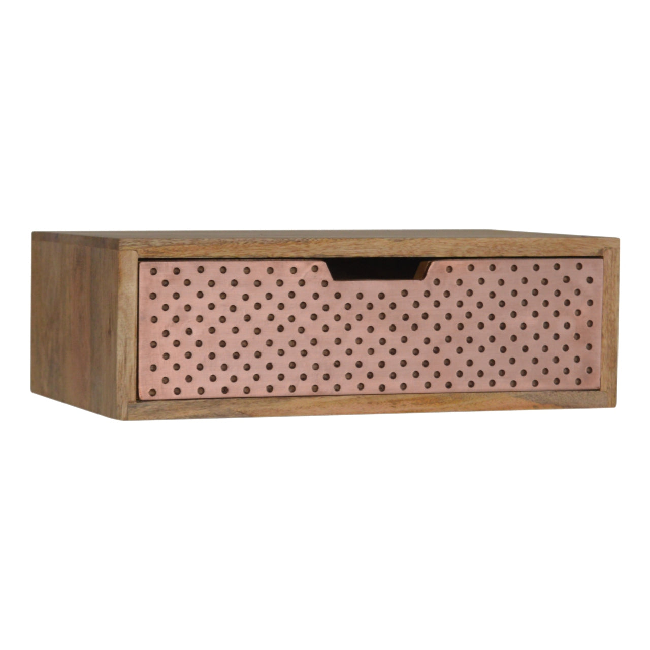 Solid Wood Wall Mounted Copper Bedside