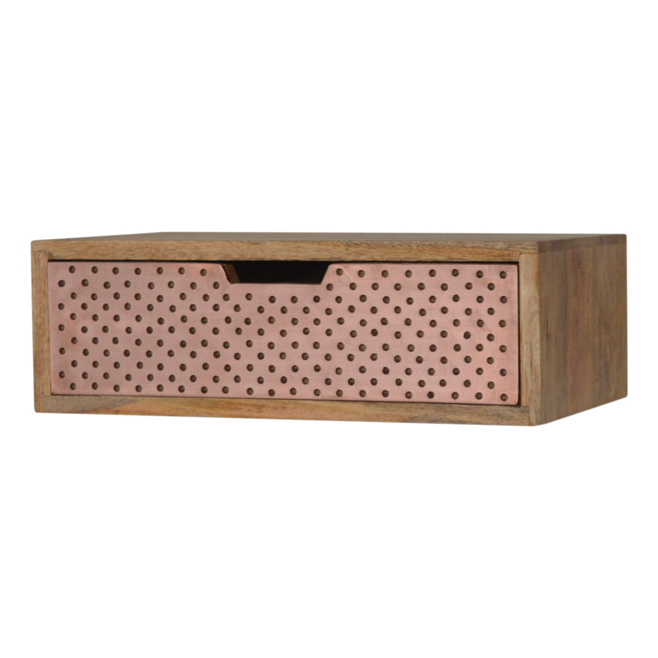 Solid Wood Wall Mounted Copper Bedside