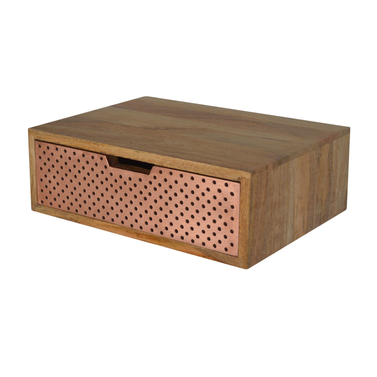 Solid Wood Wall Mounted Copper Bedside