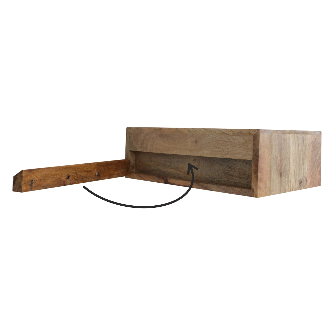 Solid Wood Wall Mounted Copper Bedside