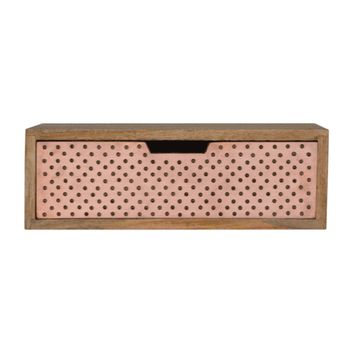 Solid Wood Wall Mounted Copper Bedside