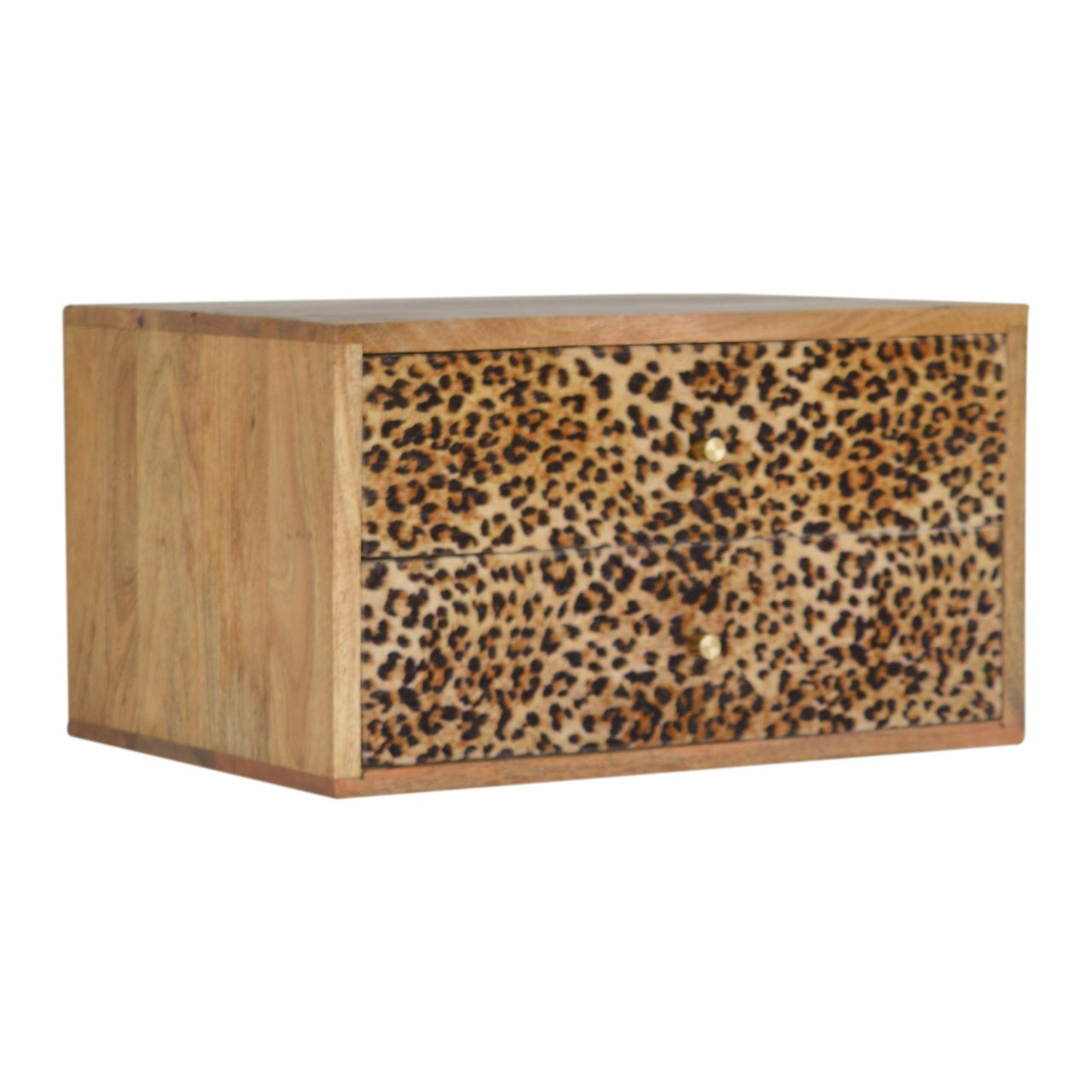 Solid Wood Wall Leopard Print Bedside