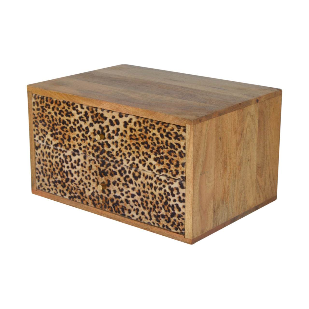 Solid Wood Wall Leopard Print Bedside