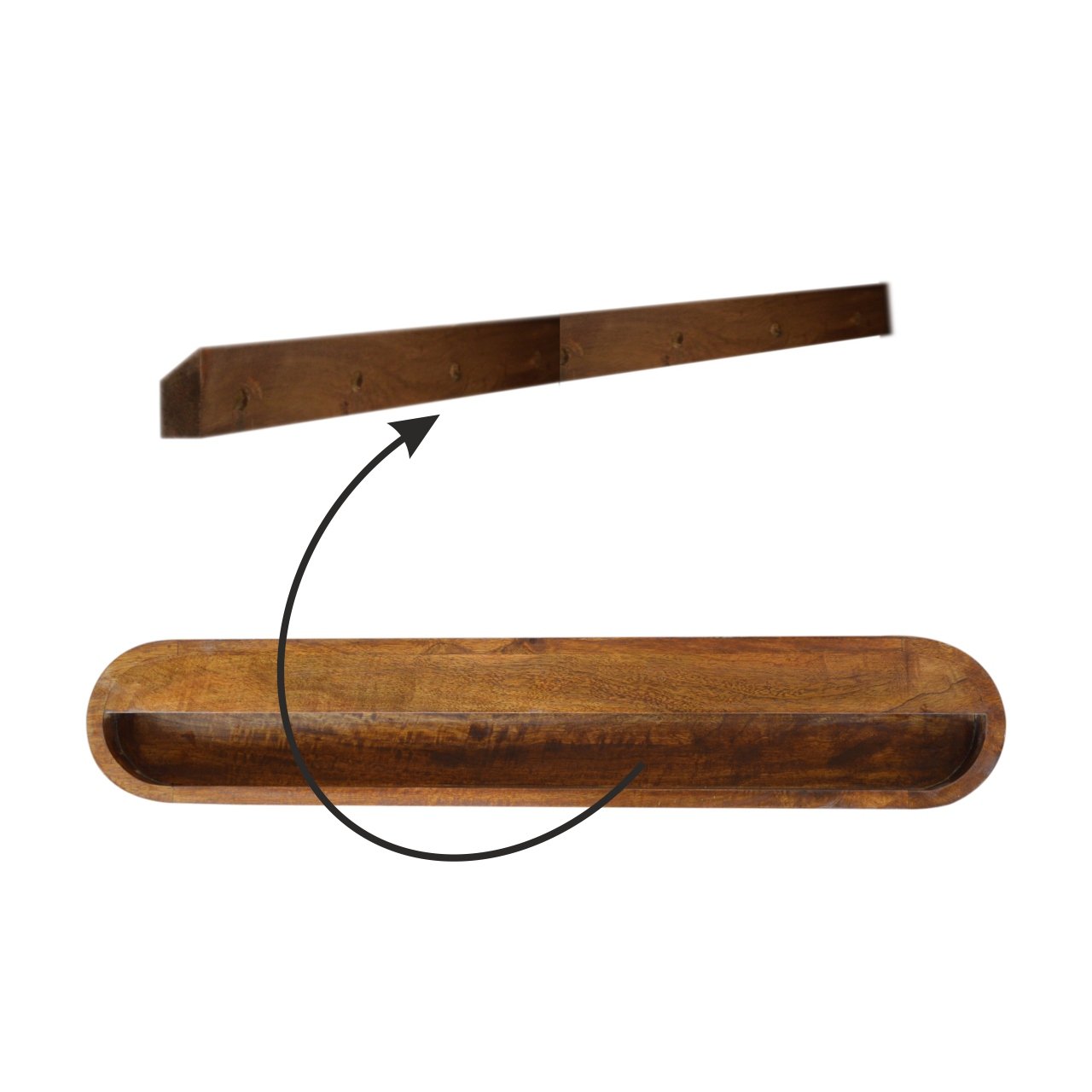 Solid Wood Wall Mounted Chestnut Console Table