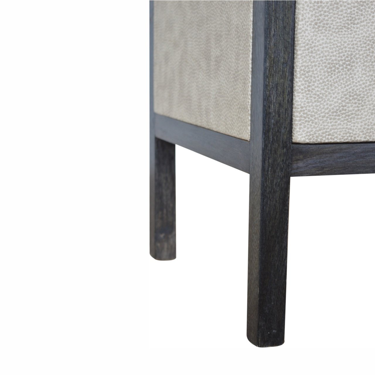 Solid Wood Faux Leather Bedside