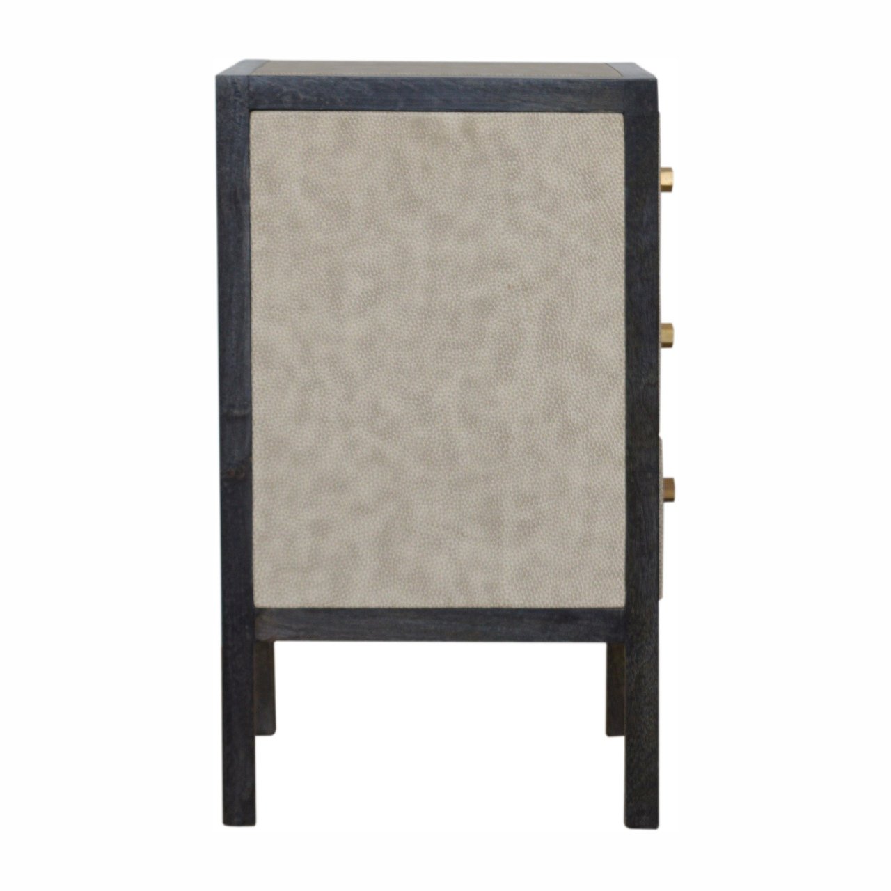 Solid Wood Faux Leather Bedside