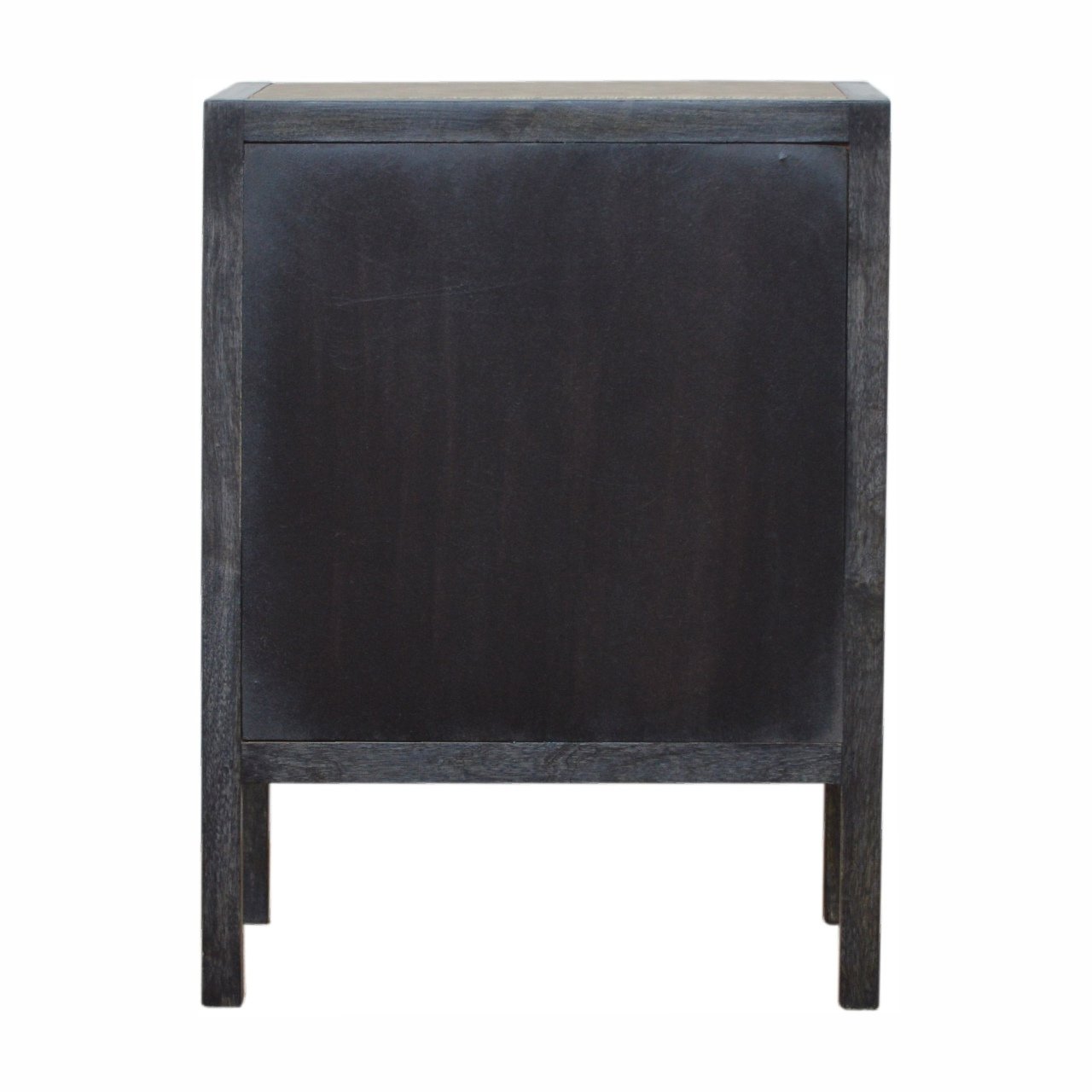 Solid Wood Faux Leather Bedside