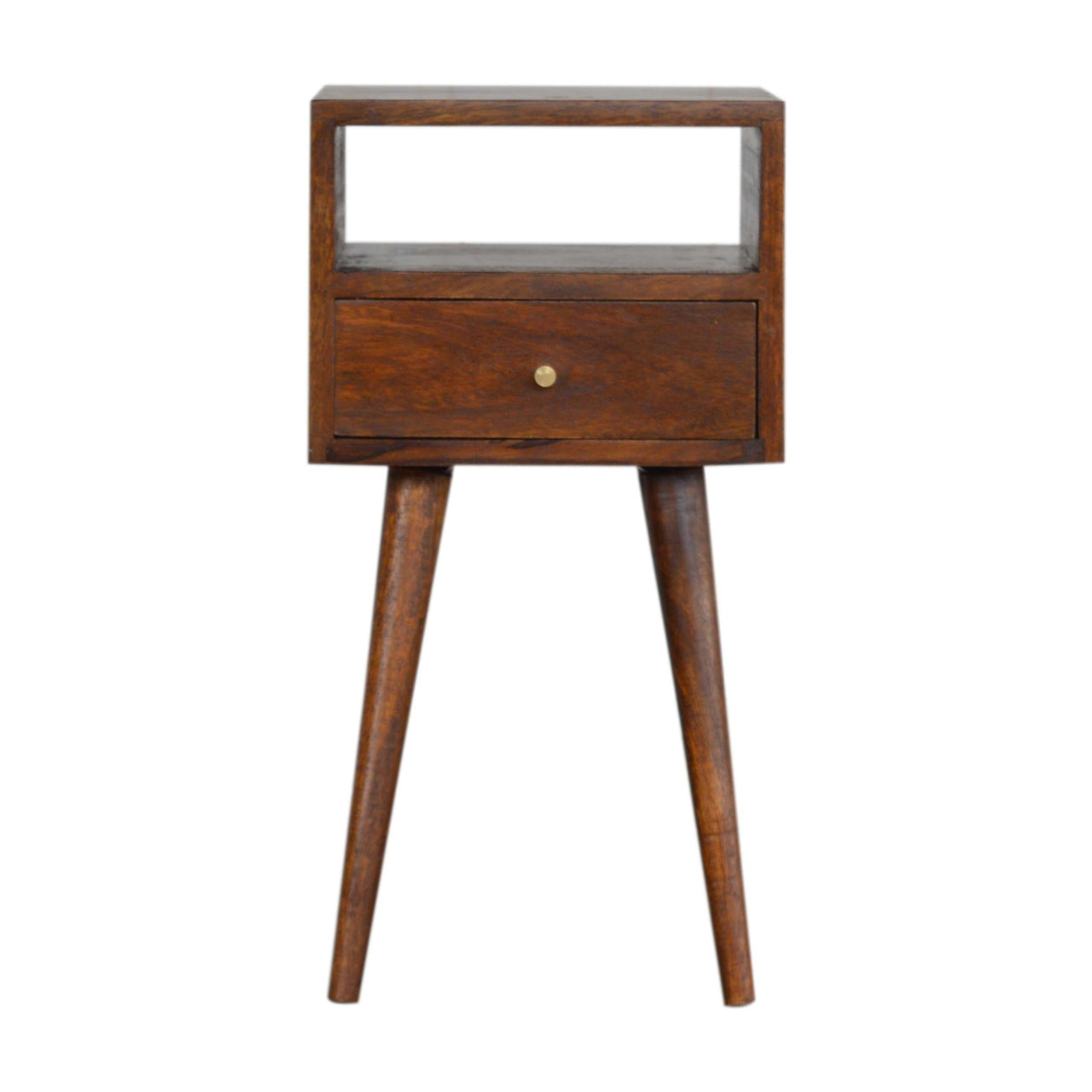 Solid Wood Small Chestnut Finish Bedside