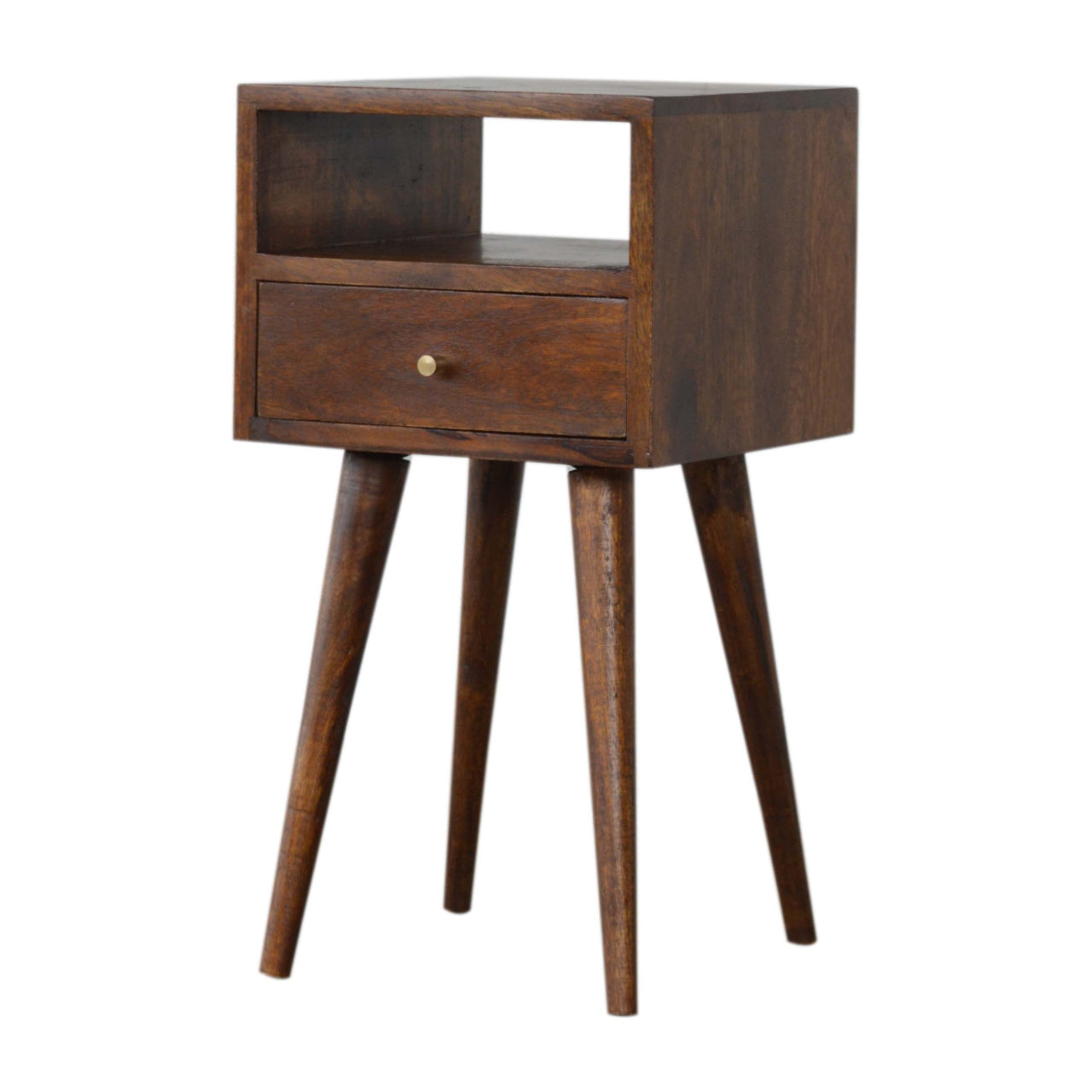 Solid Wood Small Chestnut Finish Bedside