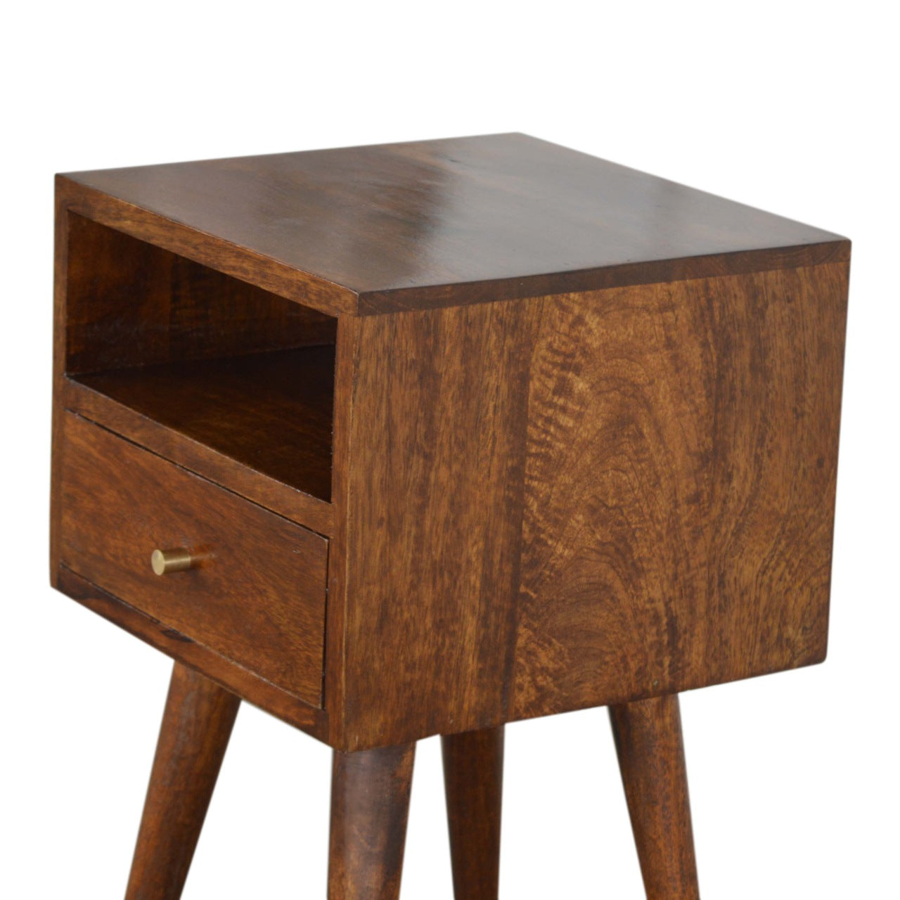 Solid Wood Small Chestnut Finish Bedside