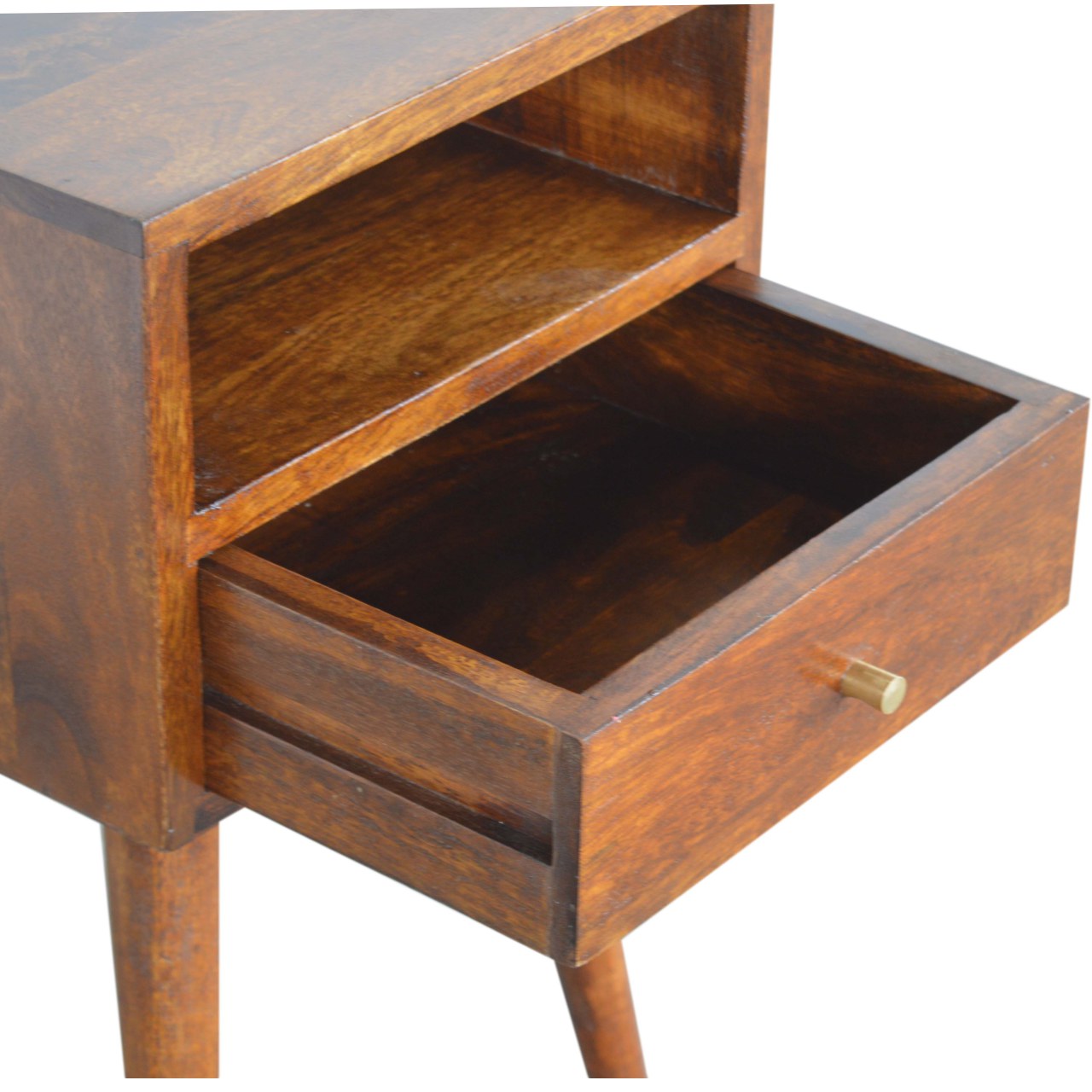 Solid Wood Small Chestnut Finish Bedside