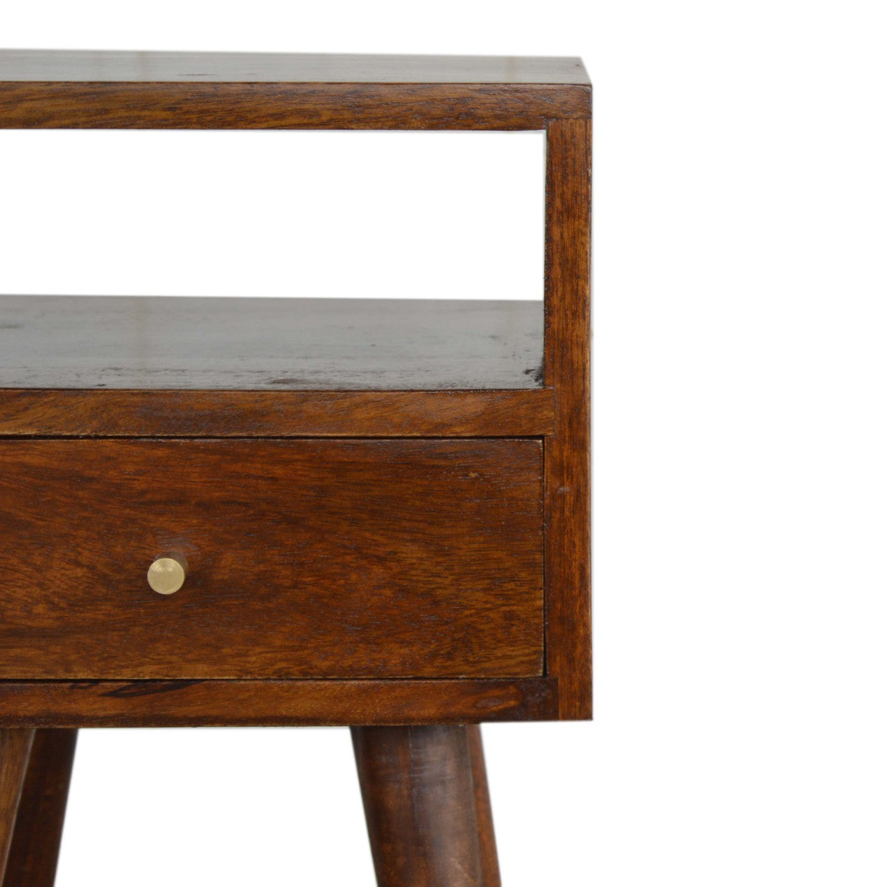 Solid Wood Small Chestnut Finish Bedside
