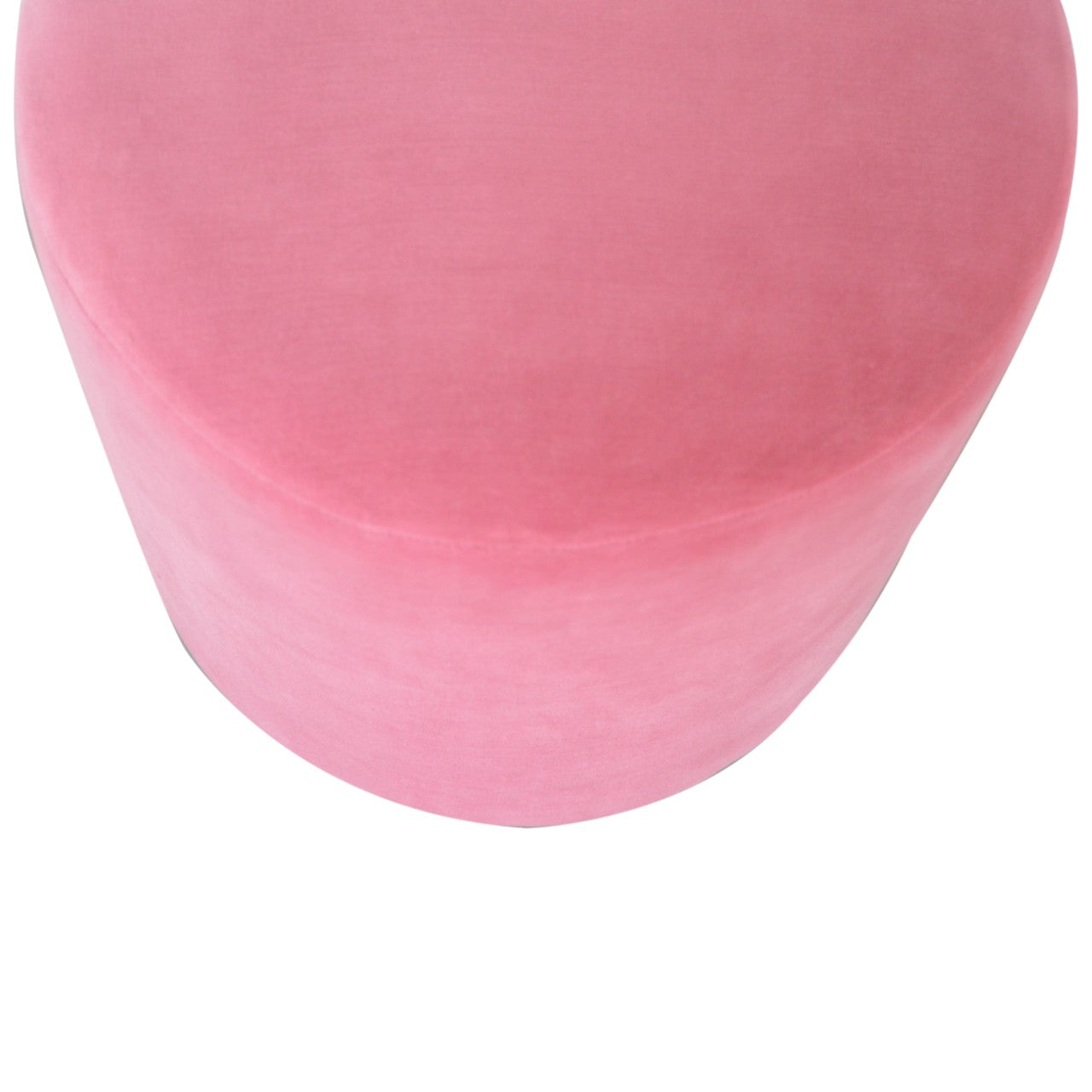Solid Wood Pink Velvet Footstool with Wooden Base