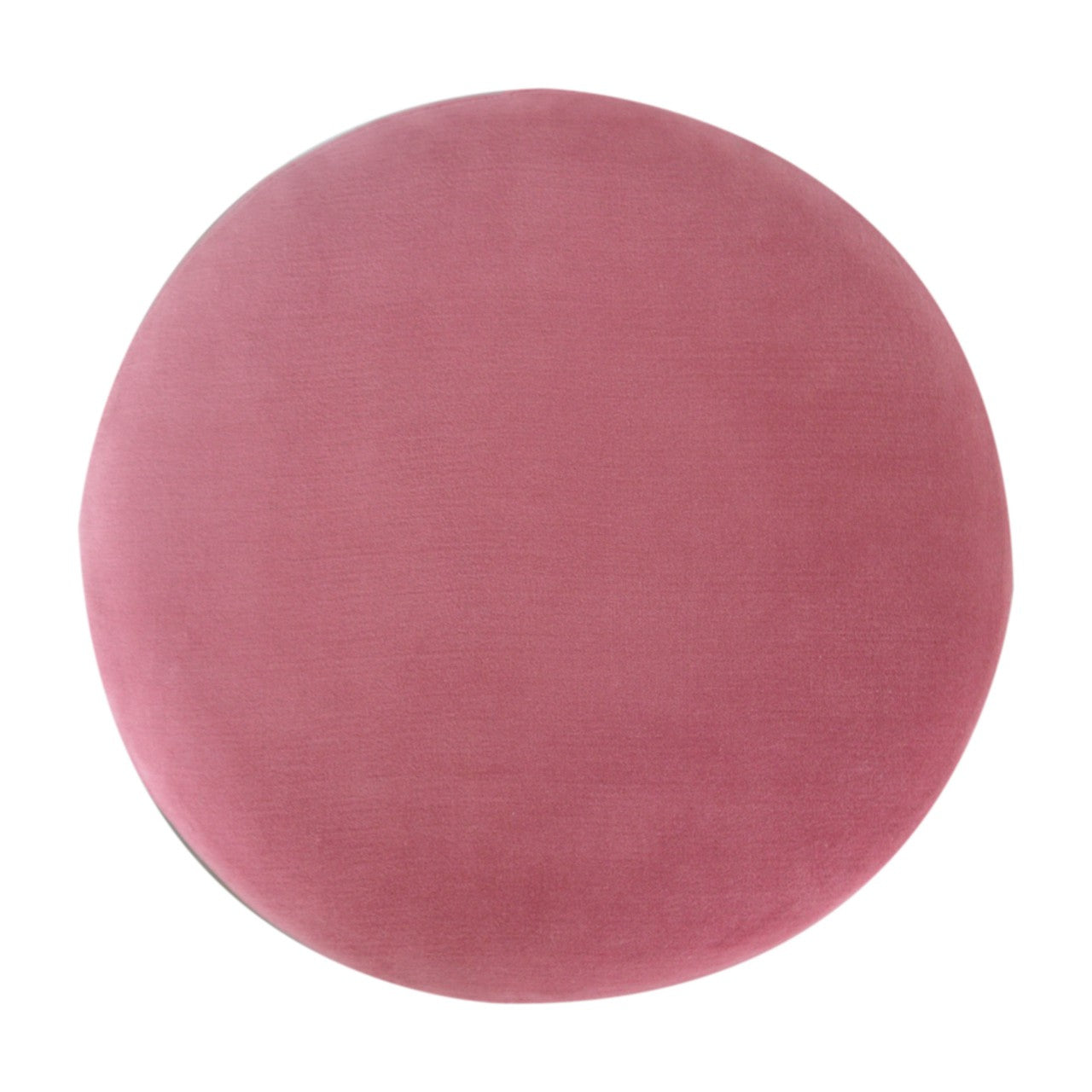 Solid Wood Pink Velvet Footstool with Wooden Base