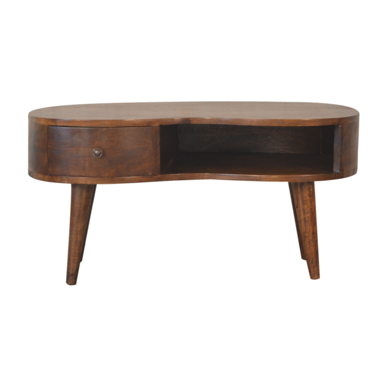 Solid Wood Curved Chestnut Coffee Table