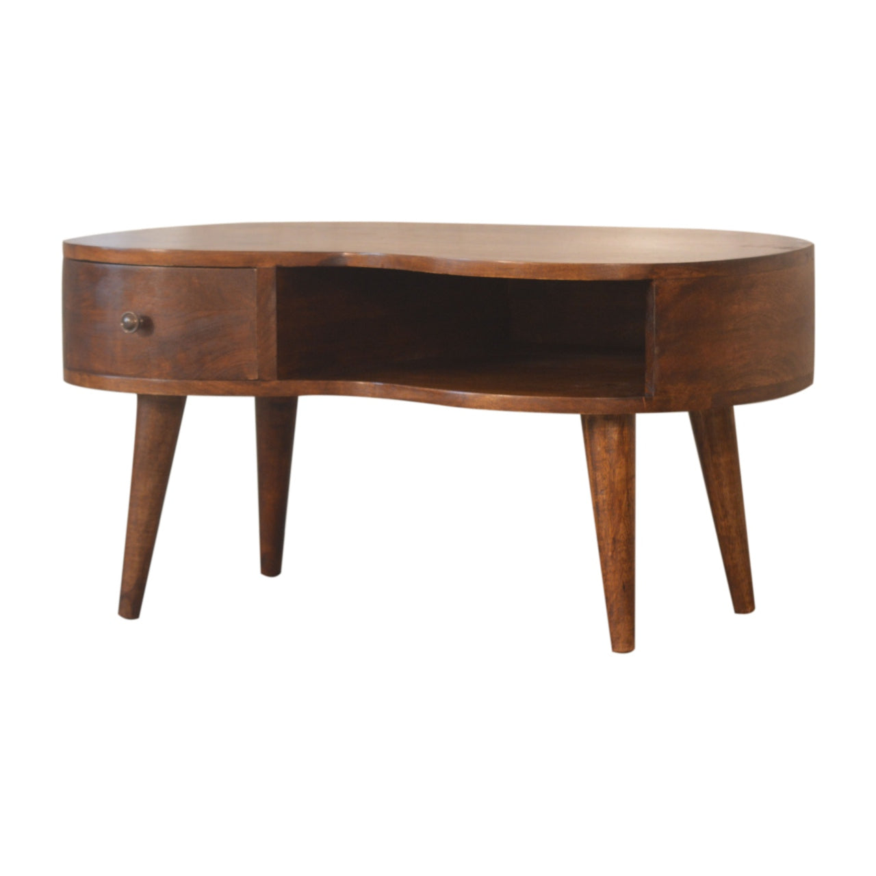 Solid Wood Curved Chestnut Coffee Table