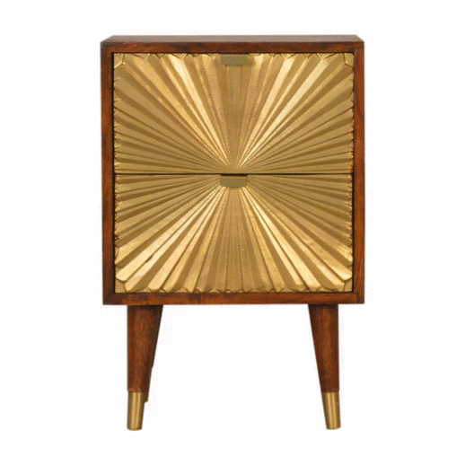 Solid Wood Manila Gold Bedside