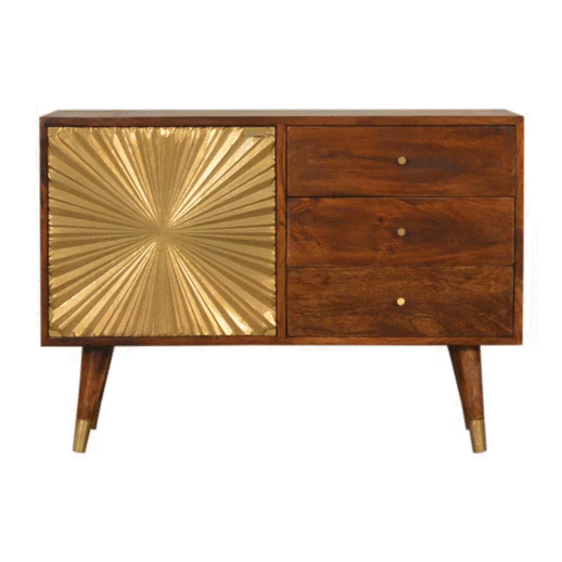 Solid Wood Manila Gold Sideboard