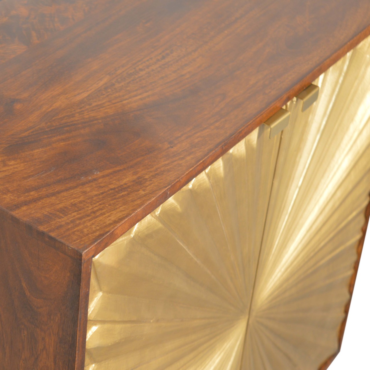 Solid Wood Manila Gold Cabinet