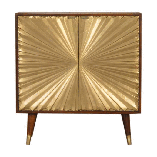 Solid Wood Manila Gold Cabinet