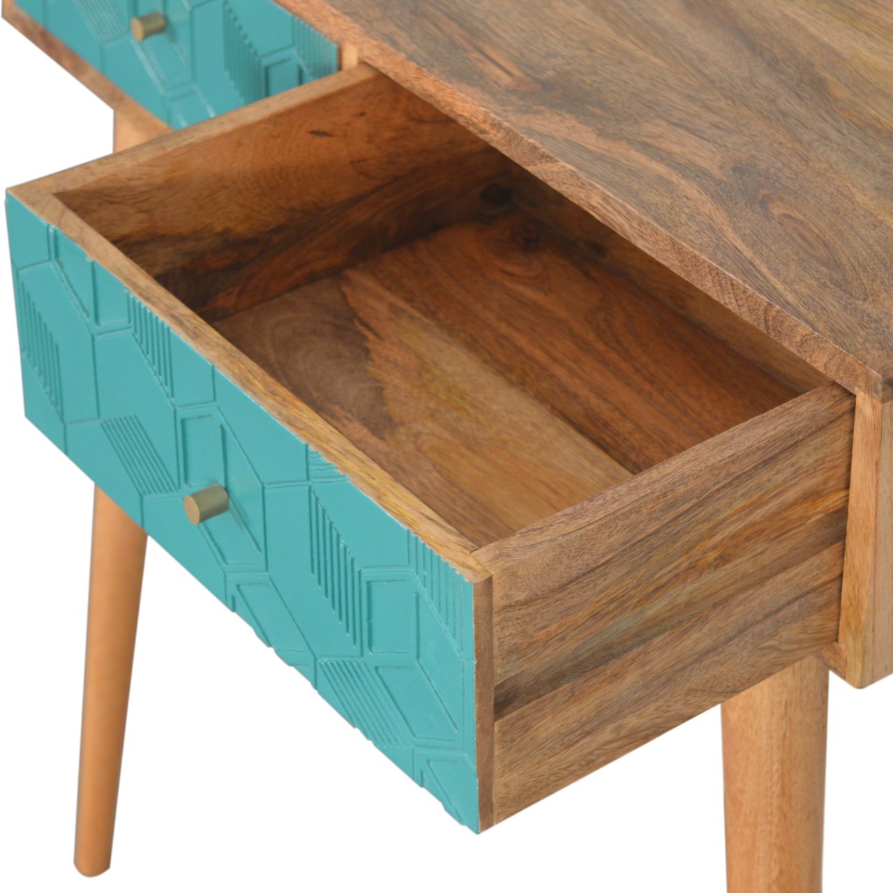 Solid Wood Acadia Teal Console Table