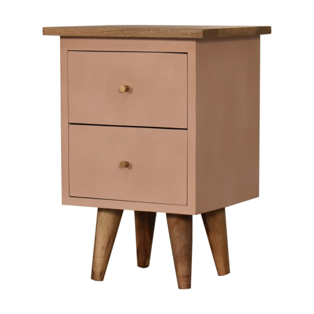 Solid Wood Blush Pink Hand Painted Bedside