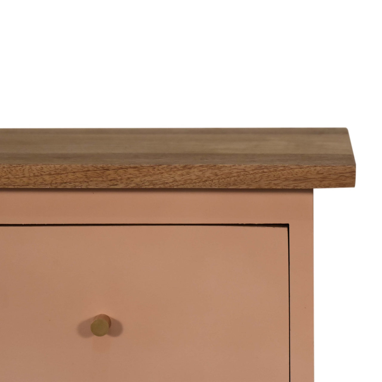 Solid Wood Blush Pink Hand Painted Bedside