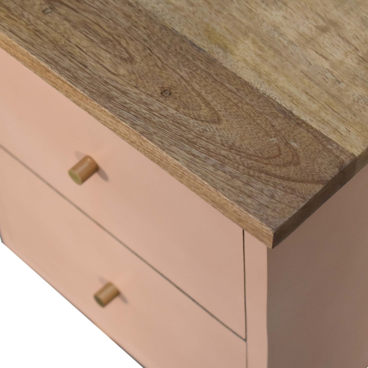 Solid Wood Blush Pink Hand Painted Bedside