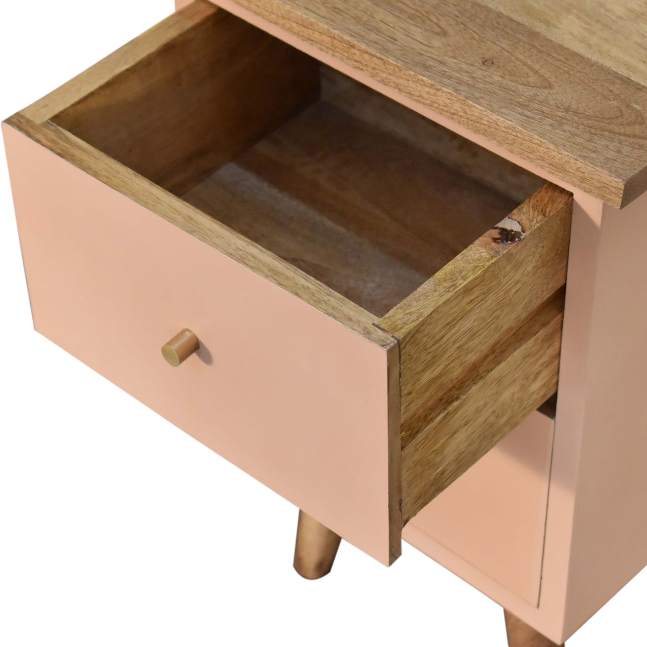 Solid Wood Blush Pink Hand Painted Bedside