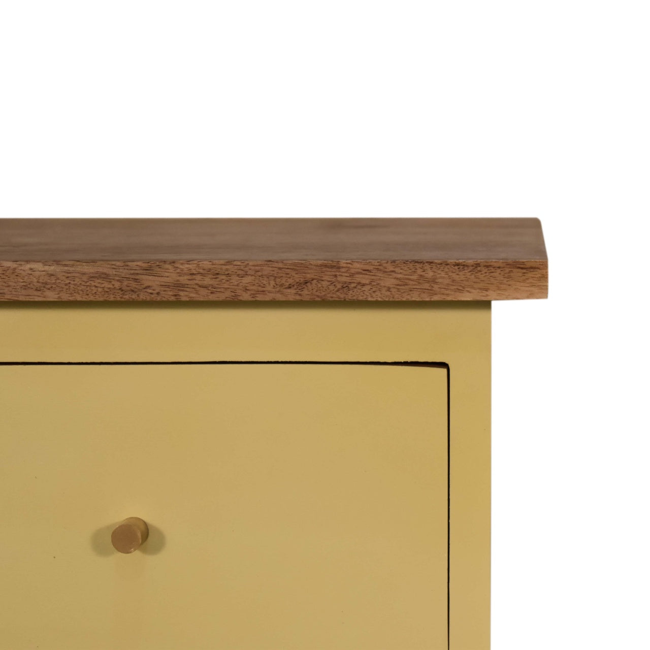 Solid Wood Yellow Hand Painted Bedside