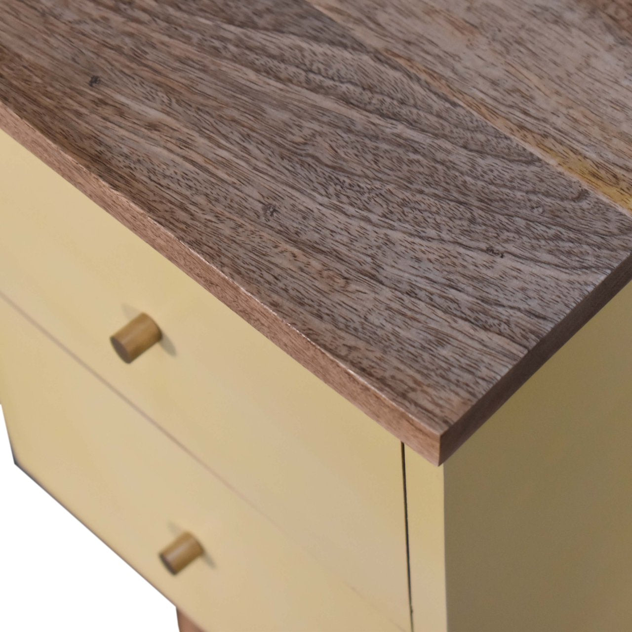Solid Wood Yellow Hand Painted Bedside
