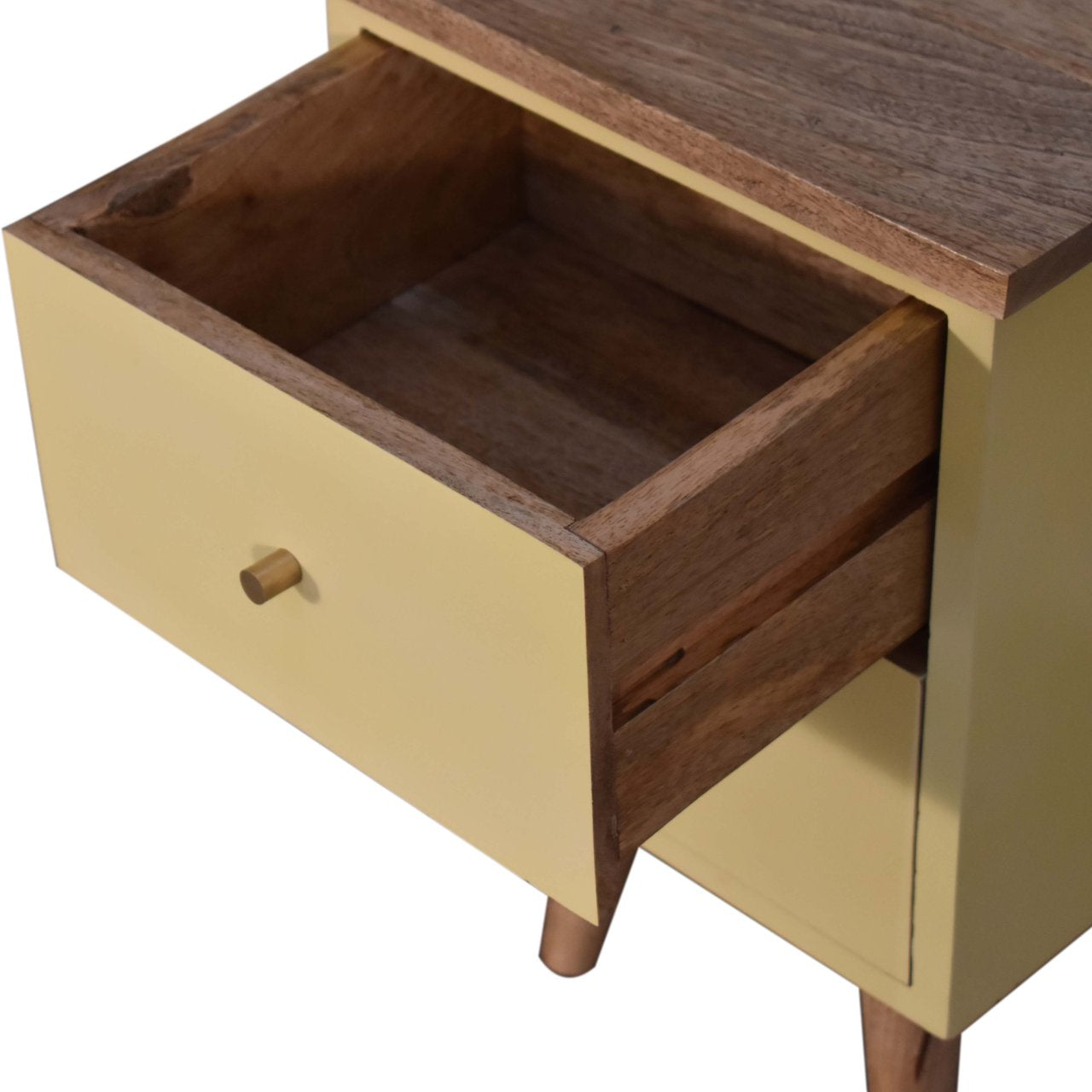 Solid Wood Yellow Hand Painted Bedside
