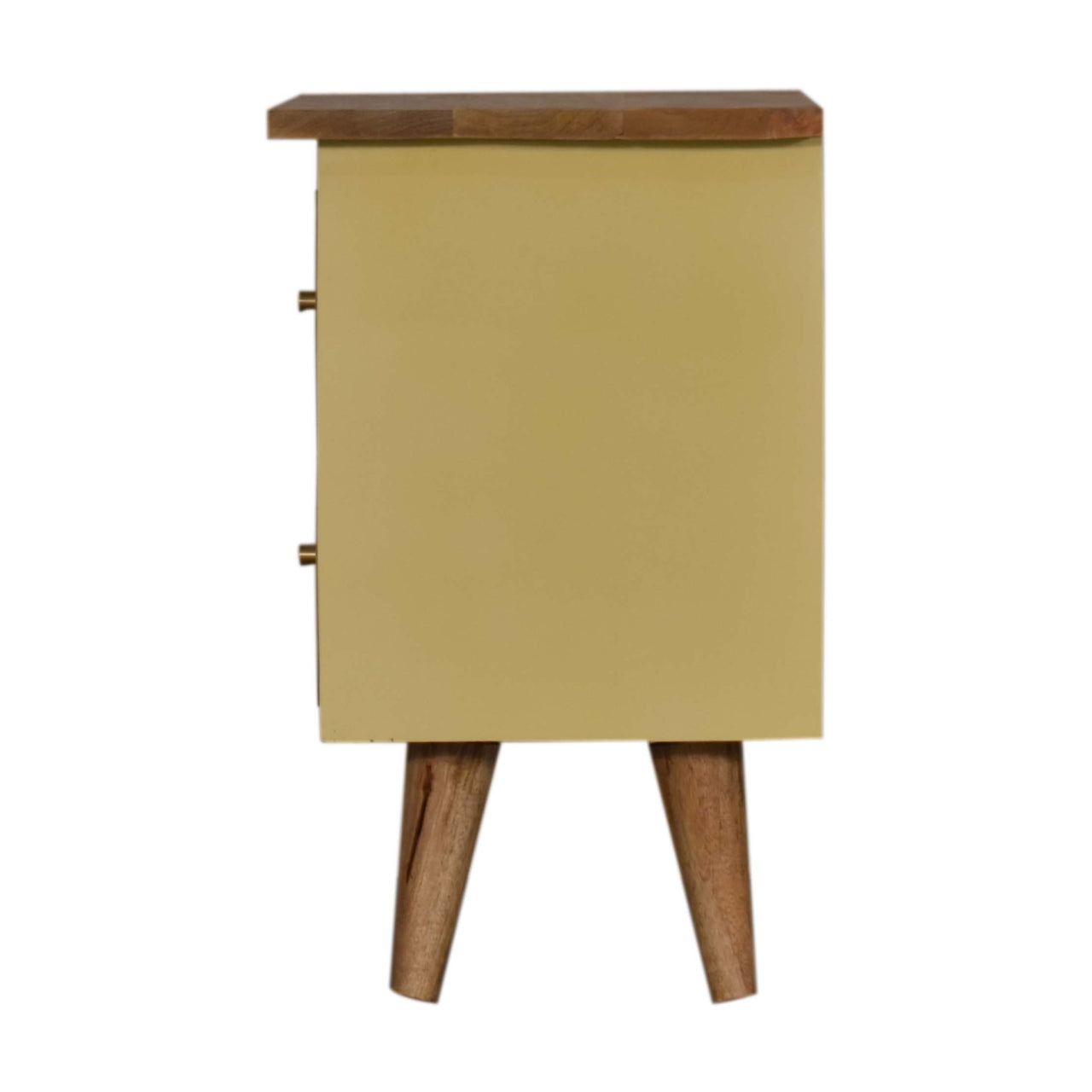 Solid Wood Yellow Hand Painted Bedside