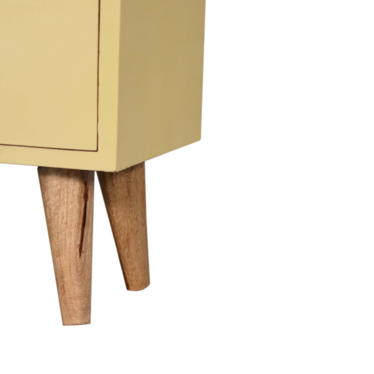 Solid Wood Yellow Hand Painted Bedside