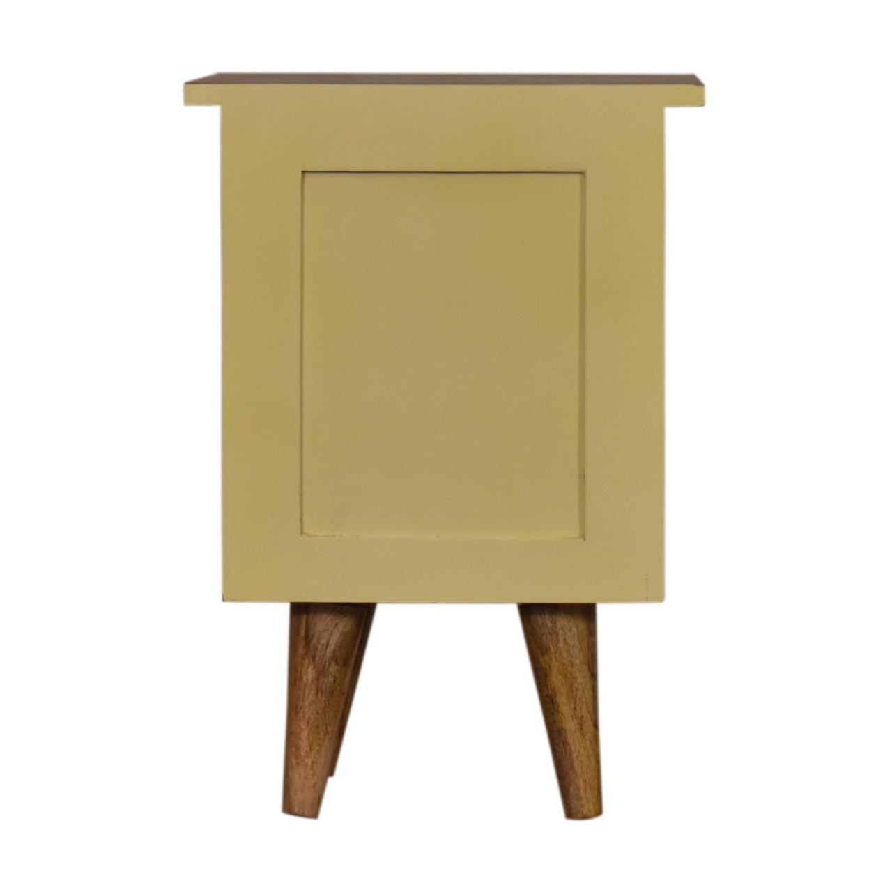 Solid Wood Yellow Hand Painted Bedside
