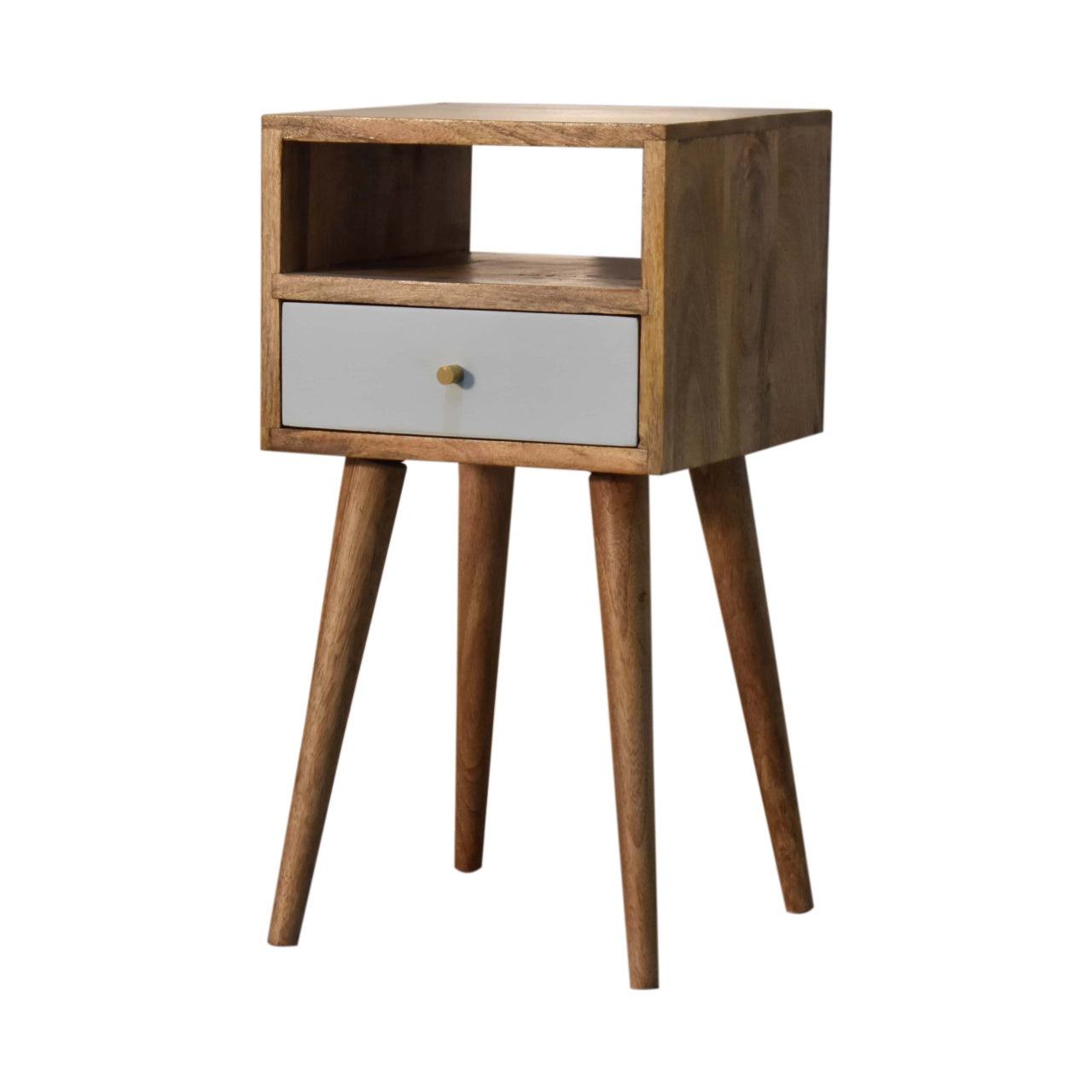 Solid Wood Sky Blue Hand Painted Small Bedside