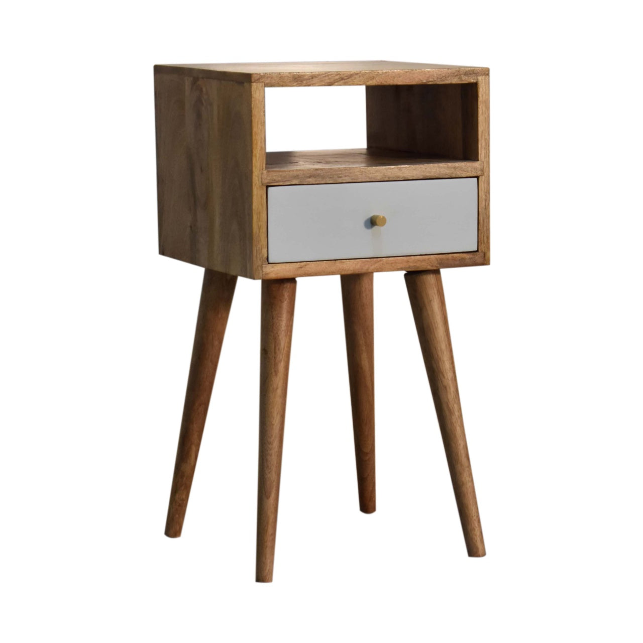 Solid Wood Sky Blue Hand Painted Small Bedside