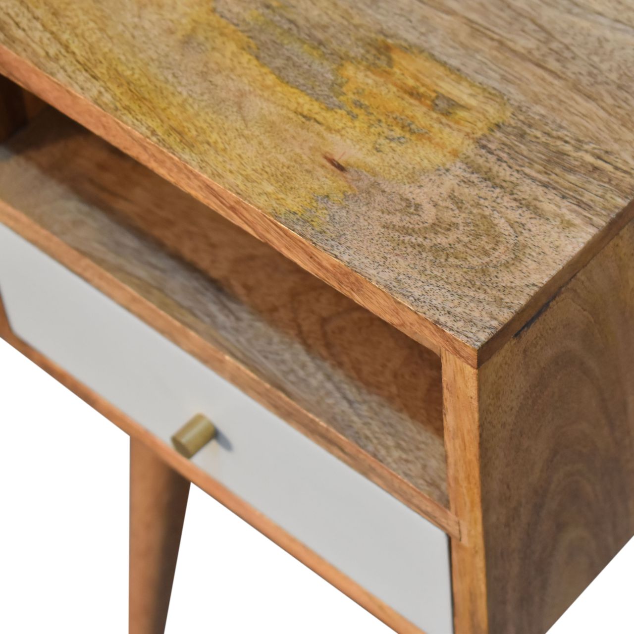 Solid Wood Sky Blue Hand Painted Small Bedside