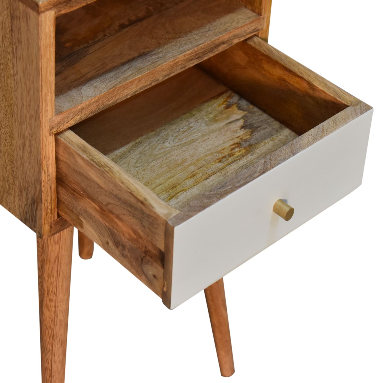 Solid Wood Sky Blue Hand Painted Small Bedside