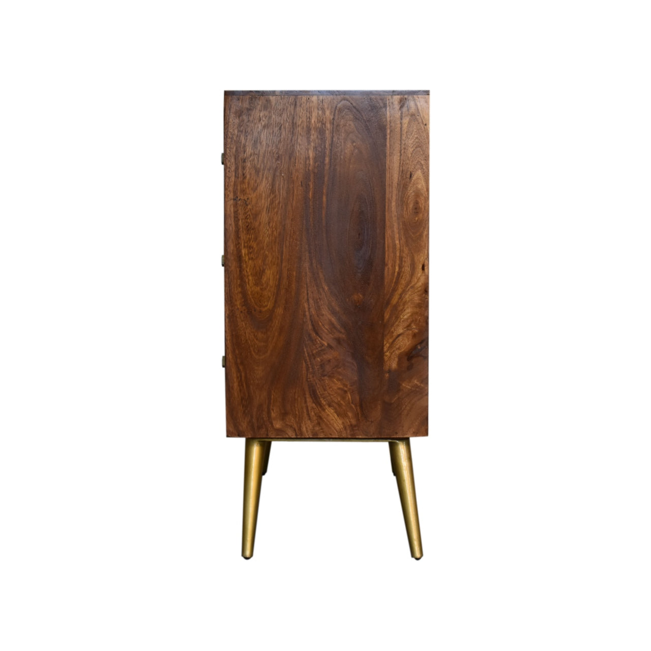 This chestnut gold inlay abstract sideboard is perfect for adding a touch of luxury to your bedroom. The solid wood construction and stylish finish make it a great choice for anyone looking for a high quality piece of furniture, while the abstract design adds a touch of glamour that will really stand out. And with plenty of storage space on offer, this sideboard is ideal for keeping your bedroom organized and tidy.